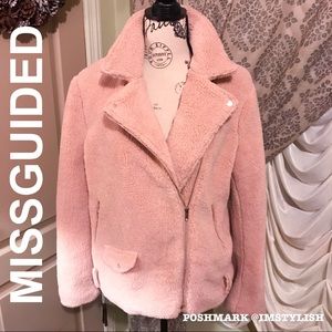 🆕 Missguided Faux Shearling Biker Jacket